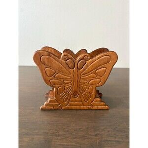 Vintage Wooden Butterfly Napkin/Mail Holder